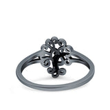 Tree Ring Oxidized Band Solid 925 Sterling Silver Thumb Ring (12mm)