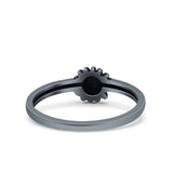 Sun Smiley Face Ring Oxidized Band Solid 925 Sterling Silver Thumb Ring (6mm)