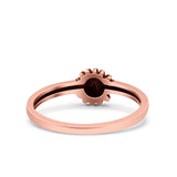 Sun Smiley Face Ring Oxidized Band Solid 925 Sterling Silver Thumb Ring (6mm)