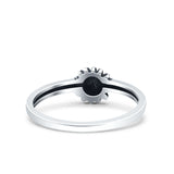 Sun Smiley Face Ring Oxidized Band Solid 925 Sterling Silver Thumb Ring (6mm)