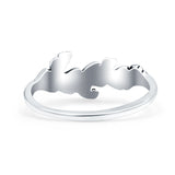 Leaves Ring Oxidized Band Solid 925 Sterling Silver Thumb Ring (8mm)