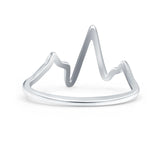 Heartbeat Ring Oxidized Band Solid 925 Sterling Silver Thumb Ring (11mm)