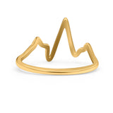Heartbeat Ring Oxidized Band Solid 925 Sterling Silver Thumb Ring (11mm)