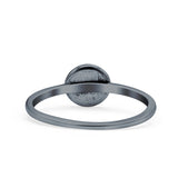 Sun Band Oxidized Solid 925 Sterling Silver Thumb Ring (7mm)