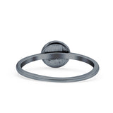 Flower Ring Oxidized Band Solid 925 Sterling Silver Thumb Ring (7mm)
