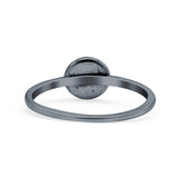 Owl Ring Oxidized Band Solid 925 Sterling Silver Thumb Ring (7mm)