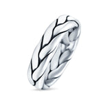 Silver Ring Oxidized Band Solid 925 Sterling Silver Thumb Ring (13mm)