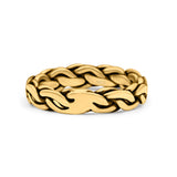 Puzzle Braided Ring Oxidized Band Solid 925 Sterling Silver Thumb Ring (5mm)