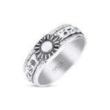 Classic Sun Trending Oxidized Band Thumb Ring (5.8mm)