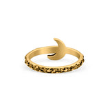 Crescent Moon Ring Oxidized Band Solid 925 Sterling Silver Thumb Ring (8mm)