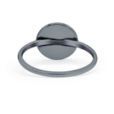 Moon Phases Ring Oxidized Band Solid 925 Sterling Silver Thumb Ring (10mm)