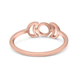 Attractive Crescent Double Moon Phases Triple Goddess New Fashionable Oxidized Ring Band Solid 925 Sterling Silver Thumb Ring (5.9mm)