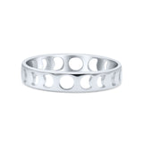 Iconic Celestial Moon Phases Cut Out And Lunar Cycle Stylish Oxidized Band Thumb Ring (3.9mm)