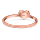 Heart Ring Oxidized Band Solid 925 Sterling Silver Thumb Ring (6mm)