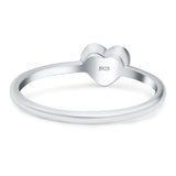 Heart Ring Oxidized Band Solid 925 Sterling Silver Thumb Ring (6mm)
