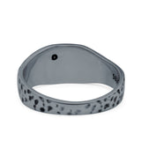 Mountains, Trees Sun Ring Oxidized Band Solid 925 Sterling Silver Thumb Ring (8mm)