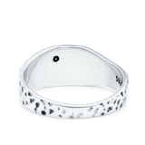Mountains, Trees Sun Ring Oxidized Band Solid 925 Sterling Silver Thumb Ring (8mm)
