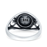 Oxidized Ring Band Solid 925 Sterling Silver Thumb Ring (11.5mm)