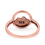 Mountains Ring Oxidized Band Solid 925 Sterling Silver Thumb Ring (11.8mm)