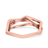 Geometric Ring Oxidized Band Solid 925 Sterling Silver Thumb Ring (5.4mm)