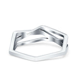 Geometric Ring Oxidized Band Solid 925 Sterling Silver Thumb Ring (5.4mm)