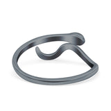 Snake Ring Oxidized Band Solid 925 Sterling Silver Thumb Ring (7mm)