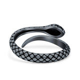 Snake Ring Oxidized Band Solid 925 Sterling Silver Thumb Ring (10mm)