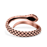 Snake Ring Oxidized Band Solid 925 Sterling Silver Thumb Ring (10mm)