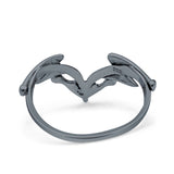 Oxidized Ring Band Solid 925 Sterling Silver Thumb Ring (12.9mm)