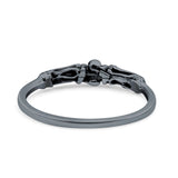 Bali Style Ring Oxidized Band Solid 925 Sterling Silver Thumb Ring (4mm)
