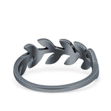 Leaves Ring Oxidized Band Solid 925 Sterling Silver Thumb Ring (7mm)