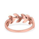 Leaves Ring Oxidized Band Solid 925 Sterling Silver Thumb Ring (7mm)