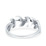 Leaves Ring Oxidized Band Solid 925 Sterling Silver Thumb Ring (7mm)
