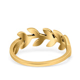 Leaves Ring Oxidized Band Solid 925 Sterling Silver Thumb Ring (7mm)