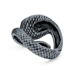 Cobra Snake Ring Oxidized Band Solid 925 Sterling Silver Thumb Ring (15.6mm)