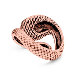 Cobra Snake Ring Oxidized Band Solid 925 Sterling Silver Thumb Ring (15.6mm)