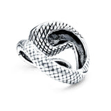 Cobra Snake Ring Oxidized Band Solid 925 Sterling Silver Thumb Ring (15.6mm)