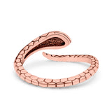 Snake Ring Oxidized Band Solid 925 Sterling Silver Thumb Ring (8mm)