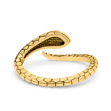 Snake Ring Oxidized Band Solid 925 Sterling Silver Thumb Ring (8mm)