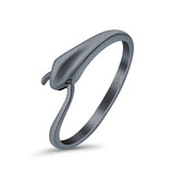 Snake Ring Oxidized Band Solid 925 Sterling Silver Thumb Ring (5mm)