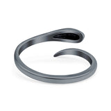 Snake Ring Oxidized Band Solid 925 Sterling Silver Thumb Ring (8mm)