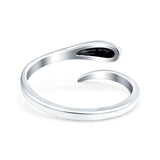 Snake Ring Oxidized Band Solid 925 Sterling Silver Thumb Ring (8mm)