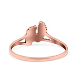 Feet Ring Oxidized Band Solid 925 Sterling Silver Thumb Ring (8mm)