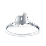 Feet Ring Oxidized Band Solid 925 Sterling Silver Thumb Ring (8mm)