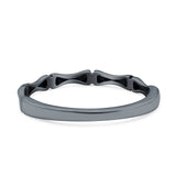 Bamboo Ring Oxidized Band Solid 925 Sterling Silver Thumb Ring (2.5mm)