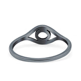 Eye Ring Oxidized Band Solid 925 Sterling Silver Thumb Ring (6mm)