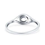 Eye Ring Oxidized Band Solid 925 Sterling Silver Thumb Ring (6mm)