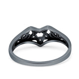 Celtic Star Ring Oxidized Band Solid 925 Sterling Silver Thumb Ring (7mm)