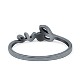 Love Ring Oxidized Band Solid 925 Sterling Silver Thumb Ring (5mm)