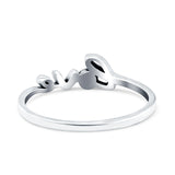 Love Ring Oxidized Band Solid 925 Sterling Silver Thumb Ring (5mm)